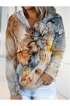 Printed loose casual tops for women HF1007-02-02