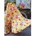 Colorful Floral Print Big Swing Elastic Waist Holiday Casual Long Skirt For Women