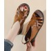 Brown Flat Sandals Buckle Strap Platform Hiking Sandals